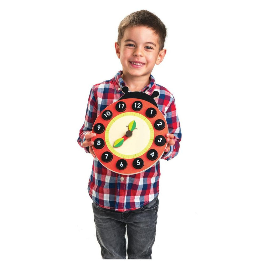 Tender Leaf Toys-Ceas educativ Buburuza, din lemn premium - Ladybug Teaching Clock - Tender Leaf Toys [2]