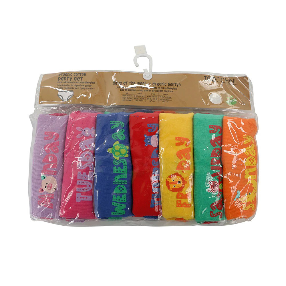 Chilotei din bumbac organic, pentru fete, Zoocchini, Zilele sÃ„Æ’ptÃ„Æ’mÃƒÂ¢nii, 5-6 ani - 7 buc [2]