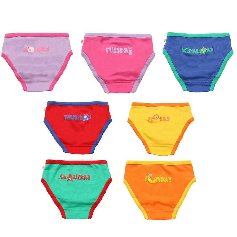 Chilotei din bumbac organic, pentru fete, Zoocchini, Zilele sÃ„Æ’ptÃ„Æ’mÃƒÂ¢nii, 5-6 ani - 7 buc [1]