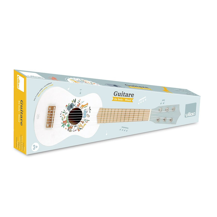 Chitara alba din lemn cu animale - Sarah Betz - Vilac [2]