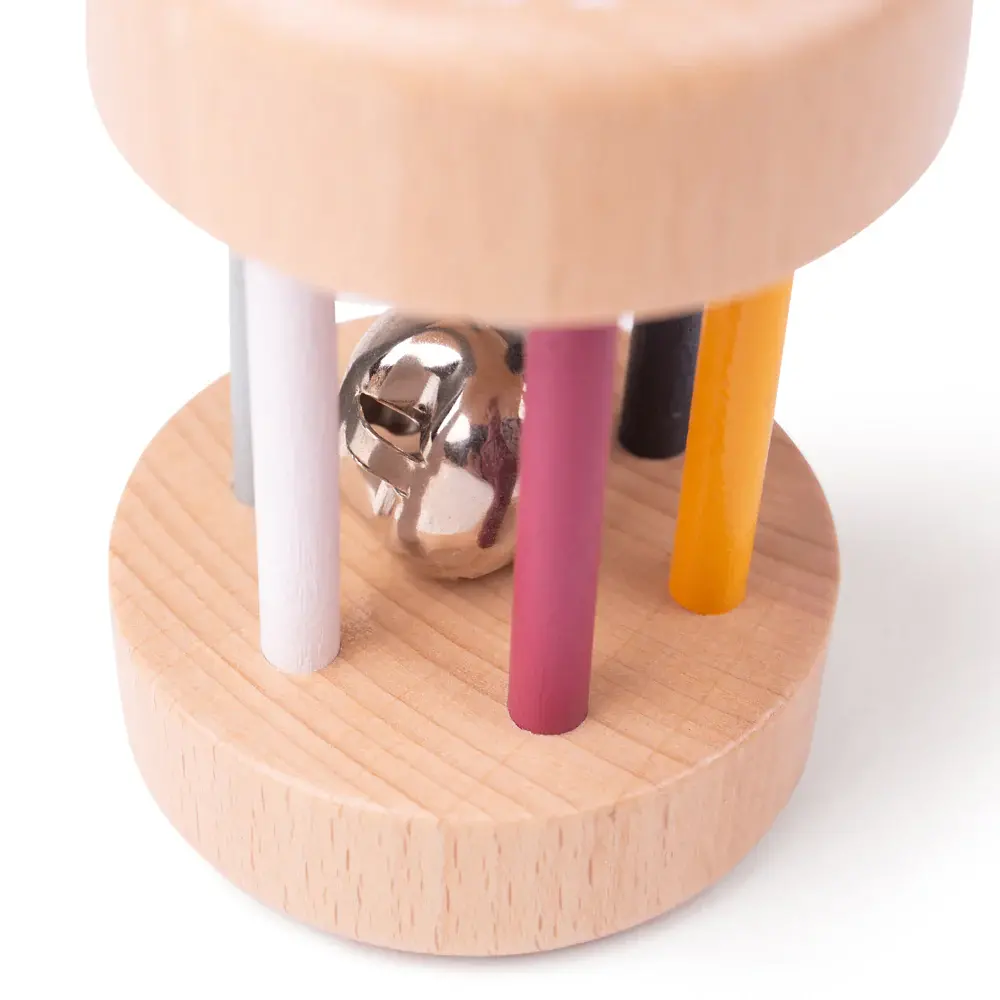 BIGJIGS Toys-Cilindru din lemn cu zornaitoare [2]