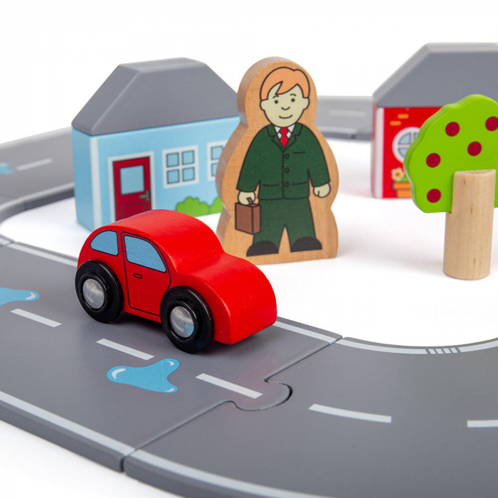 BIGJIGS Toys-Circuit auto - Orasul (36 piese) [5]