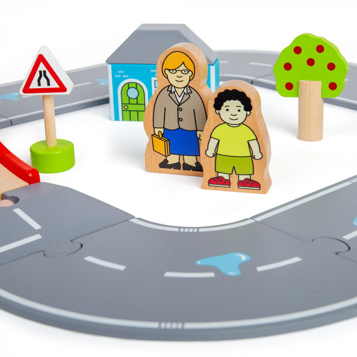 BIGJIGS Toys-Circuit auto - Orasul (36 piese) [4]