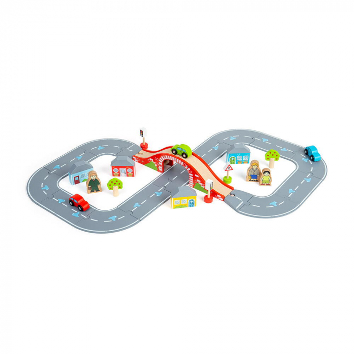 BIGJIGS Toys-Circuit auto - Orasul (36 piese) [3]