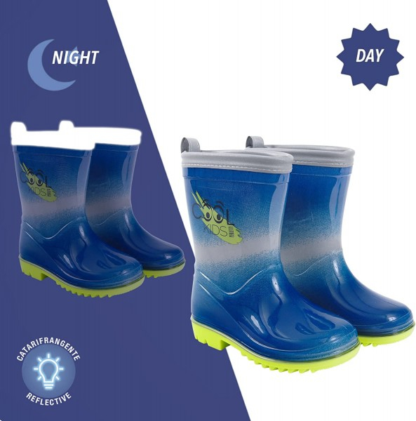 Cizme de cauciuc Perletti cu margine reflectorizanta marimi 30 31 gri albastru [2]
