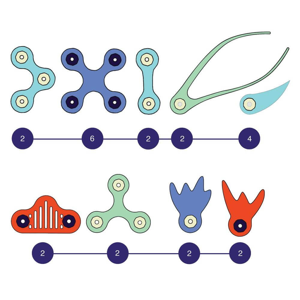 Clixo-Clixo joc magnetic de construit - Animalute marine ( 24 piese) [6]