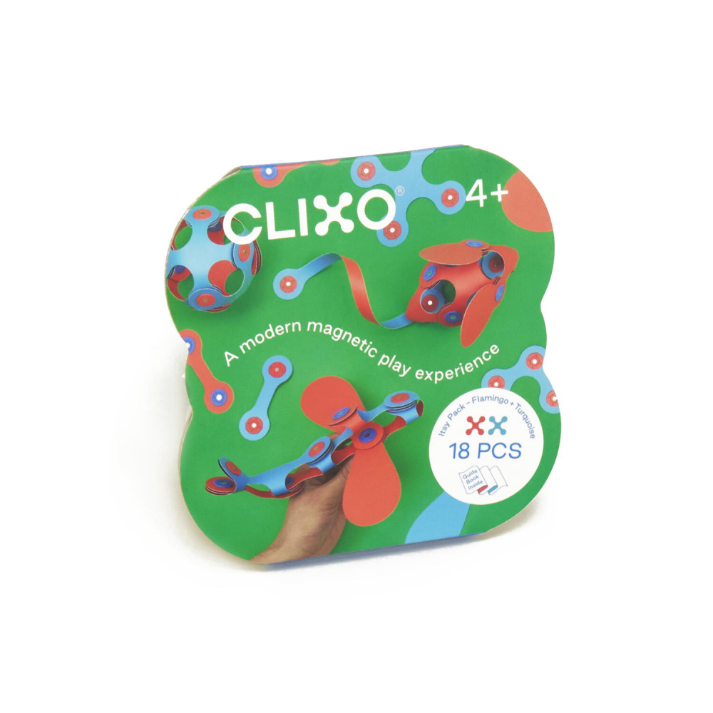 Clixo-Clixo joc magnetic de construit - Itsy Flamingo & Turcoaz (18 piese) [2]