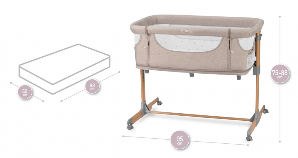 Co-sleeper MoMi, Smart Bed 4 in 1 - Beige [3]
