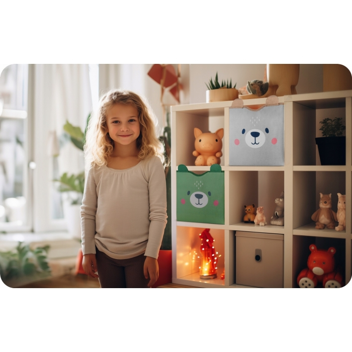 Nukido-Cos de depozitare 2 in 1 cu salteluta de joaca pentru copii Nukido - Verde [2]