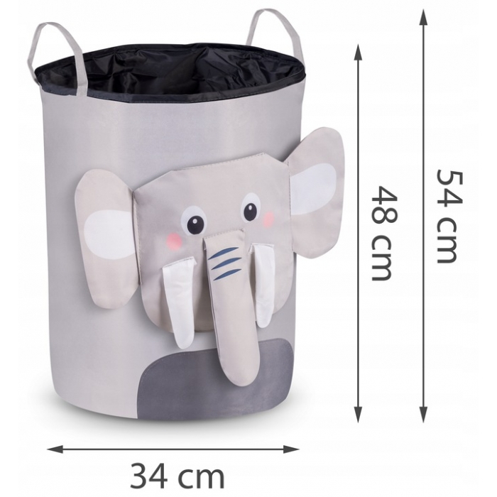 Cos mare pentru depozitarea jucariilor Nukido - Elefant gri [7]