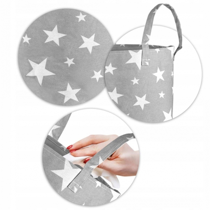 Nukido-Cos mare pentru depozitarea jucariilor Nukido - Gri cu stele [2]