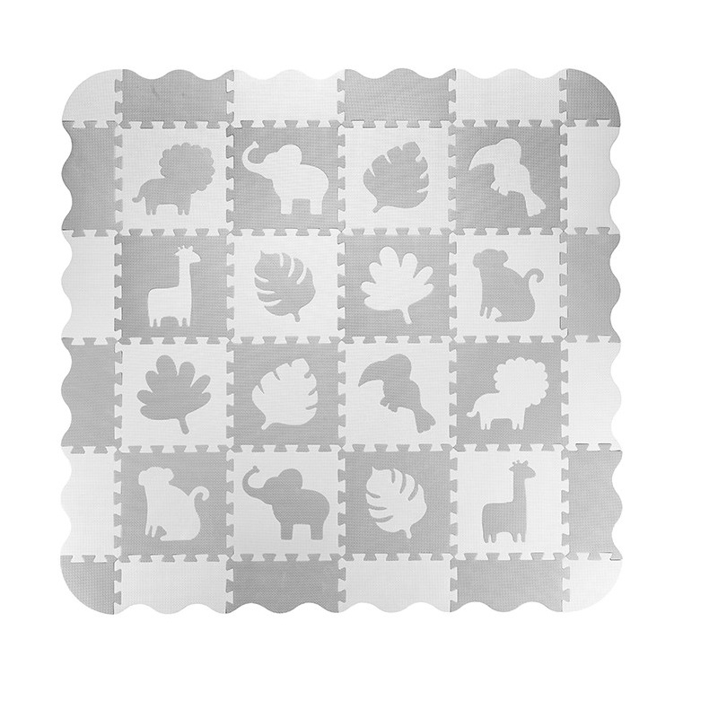 Momi-Covoras de joaca Puzzle 150x150 cm, Momi Zawi - Grey [6]