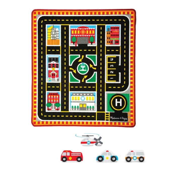 Melissa & Doug Covoras de joaca si masinute utilitare Oraselul [3]