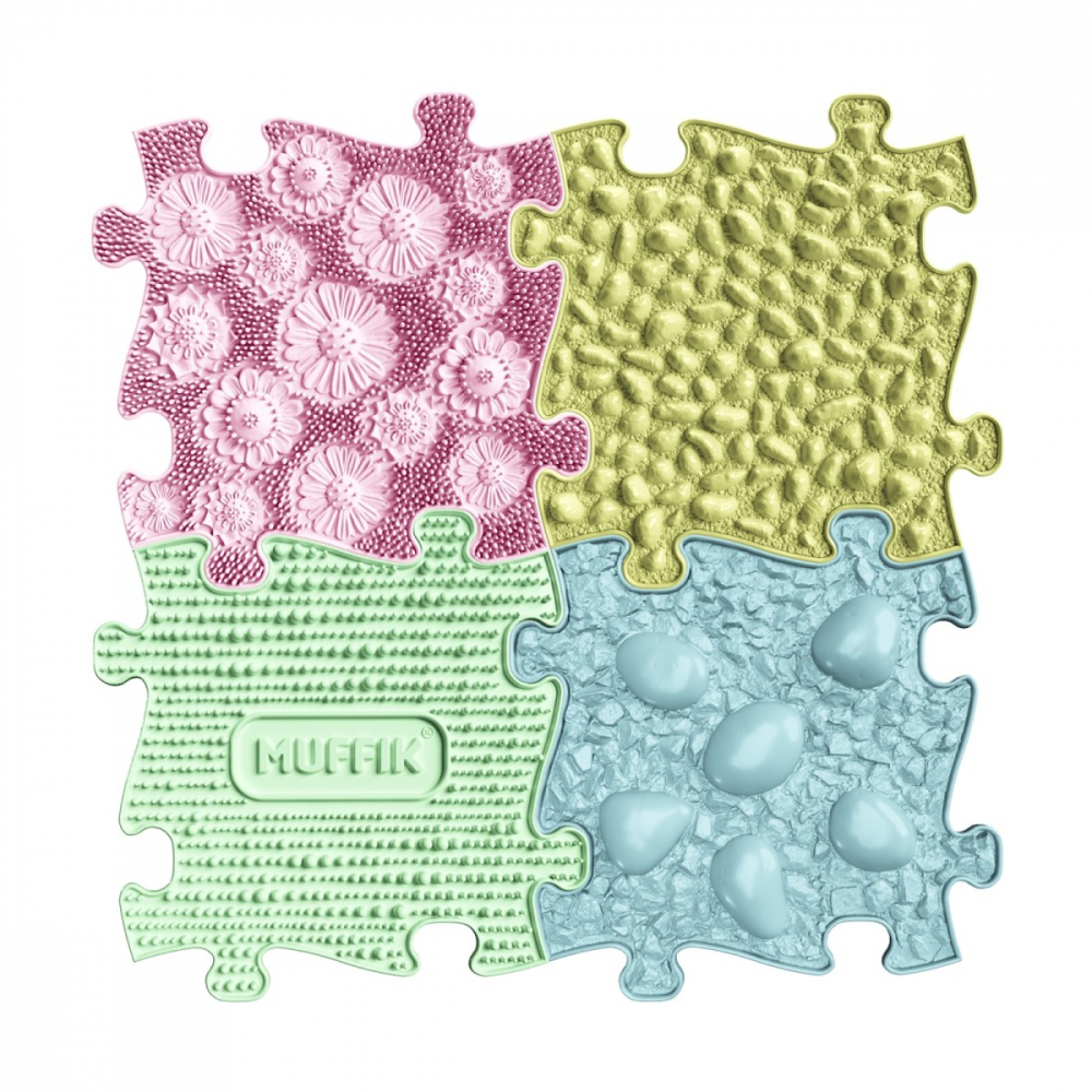 Covoras ortopedic senzorial puzzle Set Pastel Start [2]