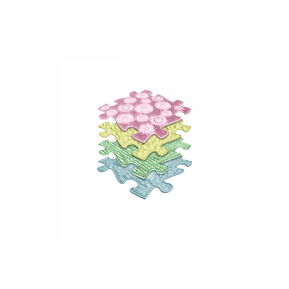 Covoras ortopedic senzorial puzzle Set Pastel Start [3]