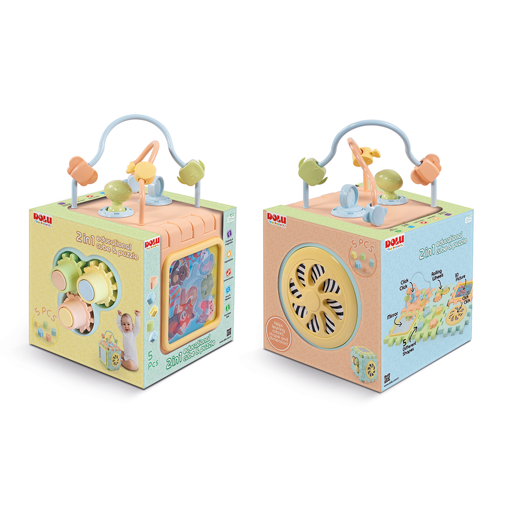 Cub 2 in 1 cu activitati - Pastel [2]