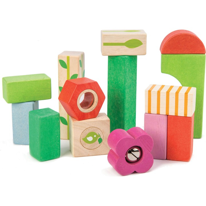 Cuburi cu ilustratii de pepiniera, din lemn premium  - Nursery Blocks - 15 piese - Tender Leaf Toys [2]