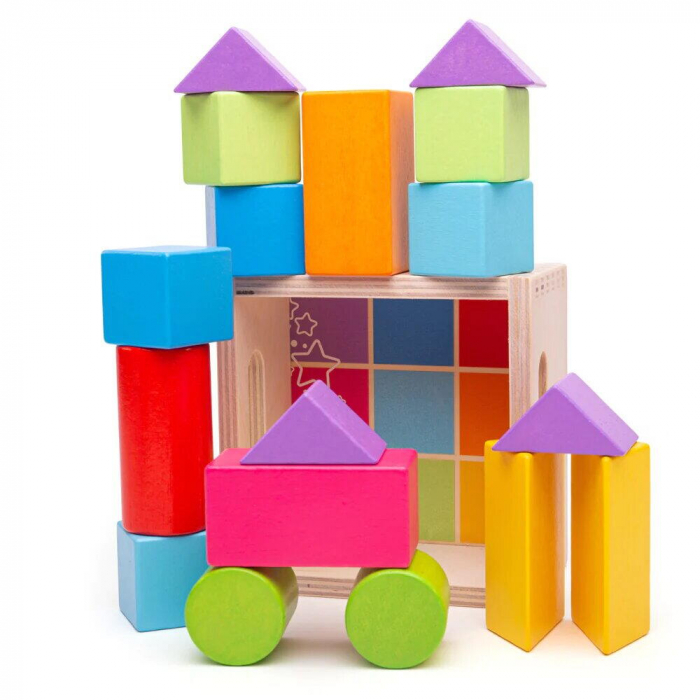 BIGJIGS Toys-Cuburi din lemn - Set 17 piese [5]
