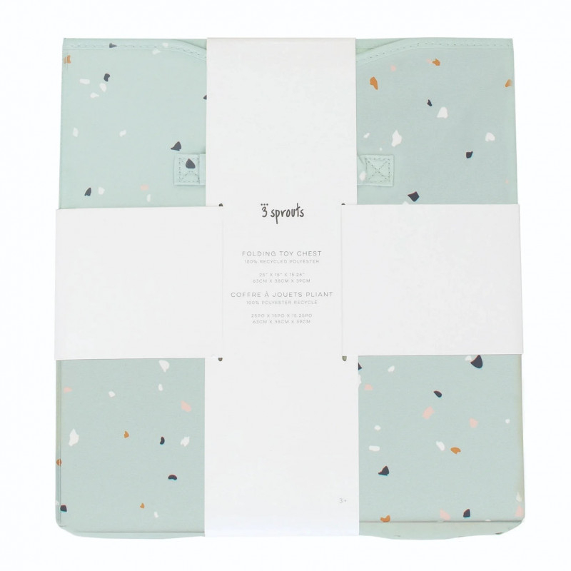 3 Sprouts-Cufar pliabil pentru camera copiilor, material reciclat Terrazzo Green, 3 Sprouts [4]