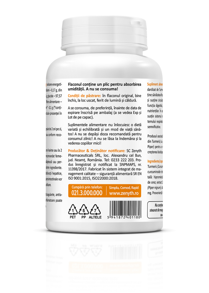 Curcumin Si Piperina 500 Mg, 60 Capsule [4]