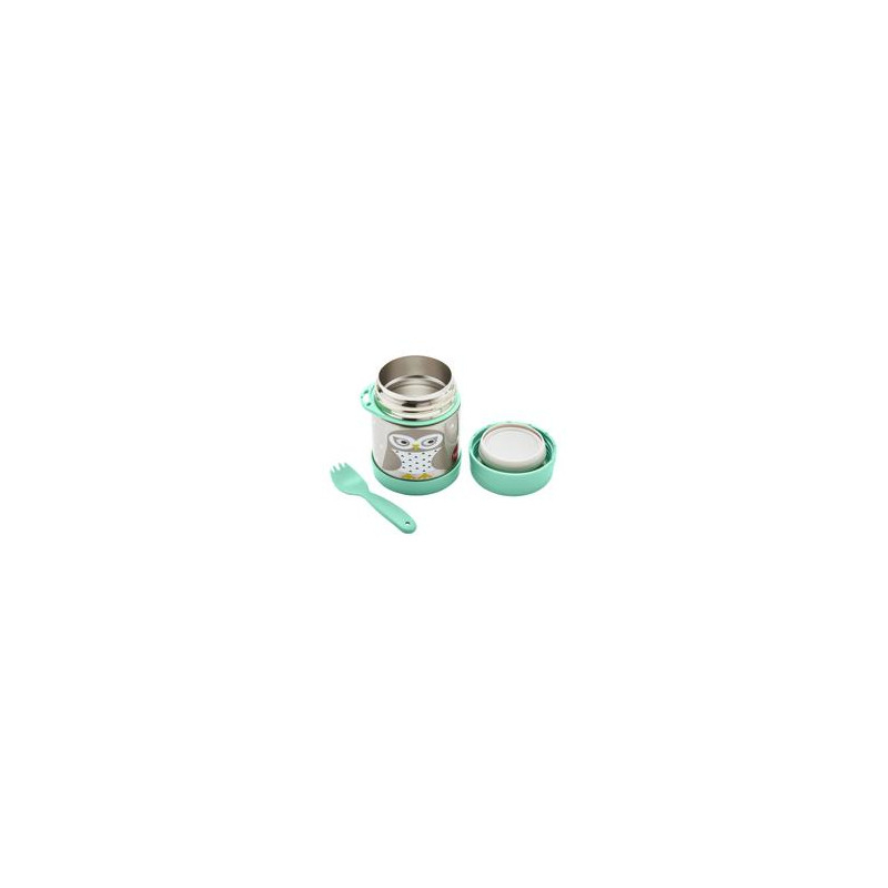 3 Sprouts-Cutie alimentara din inox cu lingura-furculita, Bufnita, 3 Sprouts [4]