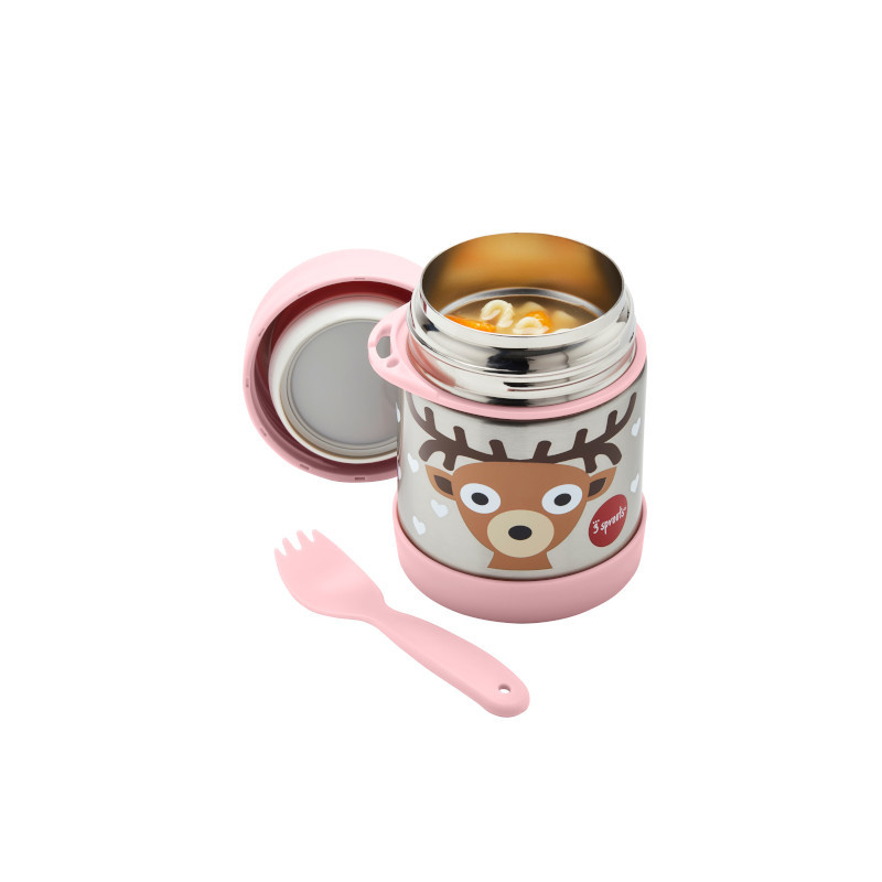 3 Sprouts-Cutie alimentara din inox cu lingura-furculita, Caprioara, 3 Sprouts [1]