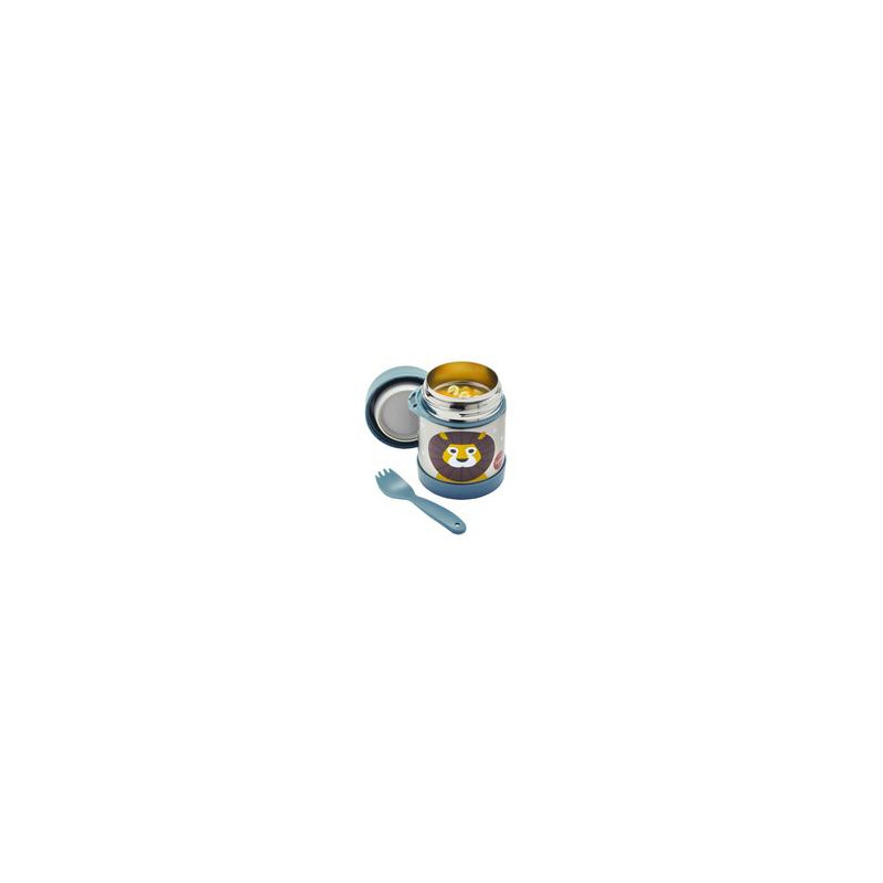3 Sprouts-Cutie alimentara din inox cu lingura-furculita, Leu, 3 Sprouts [2]