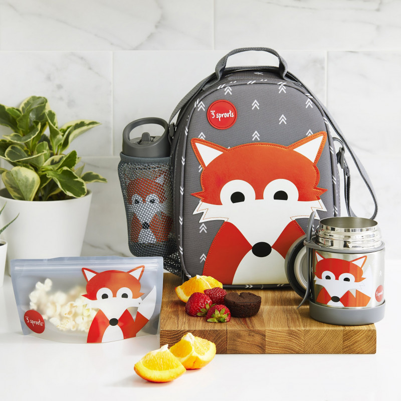 Cutie alimentara din inox cu lingura-furculita, Vulpe, 3 Sprouts [3]
