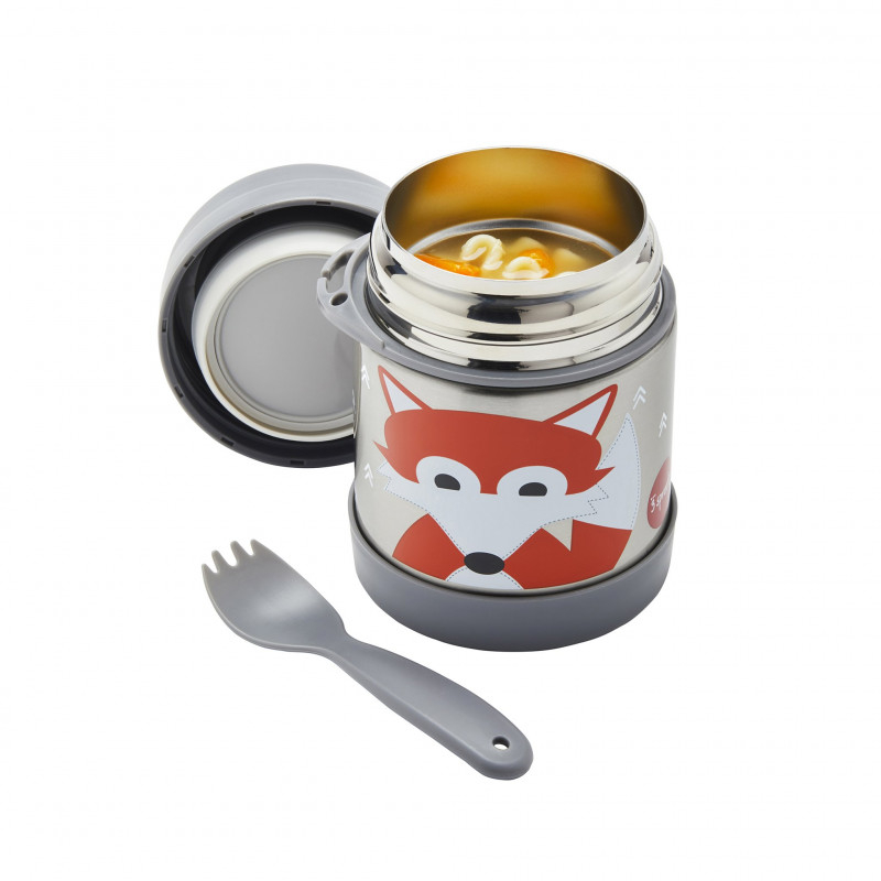 Cutie alimentara din inox cu lingura-furculita, Vulpe, 3 Sprouts [2]