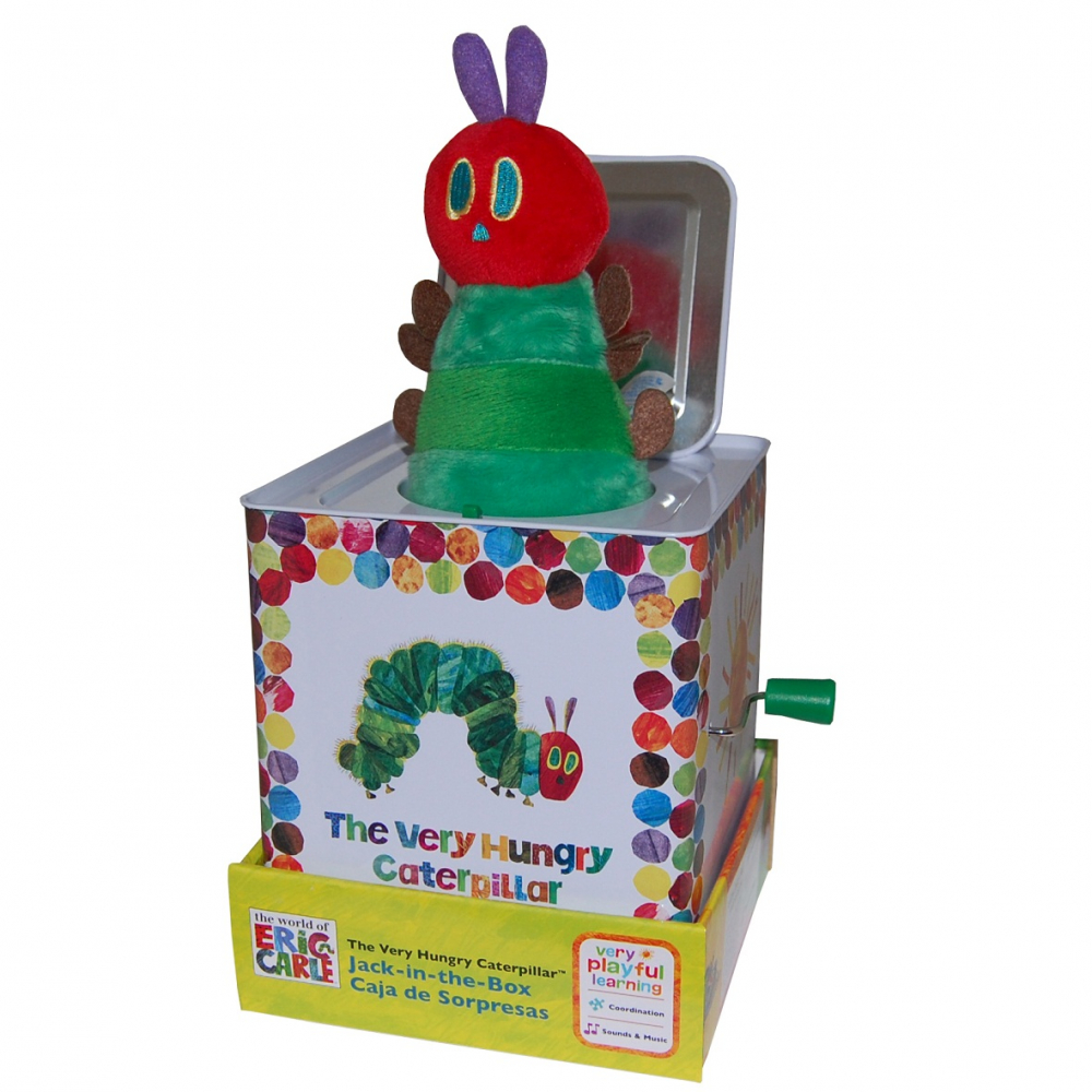 Rainbow Designs-Cutie muzicala Jack-in-the-box The Very Hungry Caterpillar, 27 cm [1]