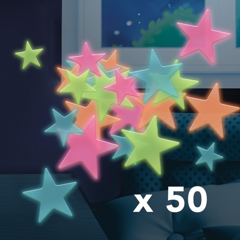 Decoratiuni de perete fosforescente- Stele 3D multicolore [2]