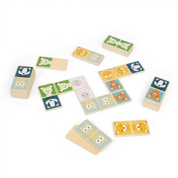 BIGJIGS Toys-Domino din lemn - Animalute din padure [2]