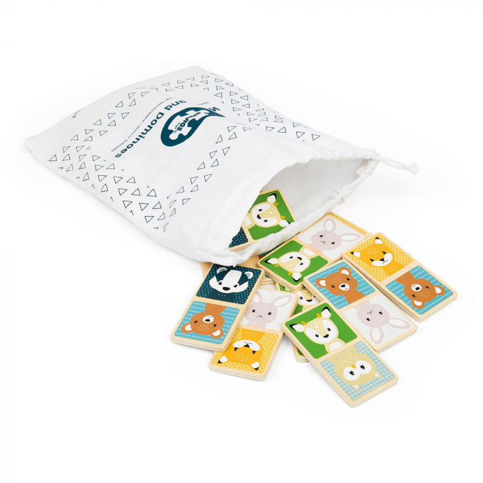 BIGJIGS Toys-Domino din lemn - Animalute din padure [5]