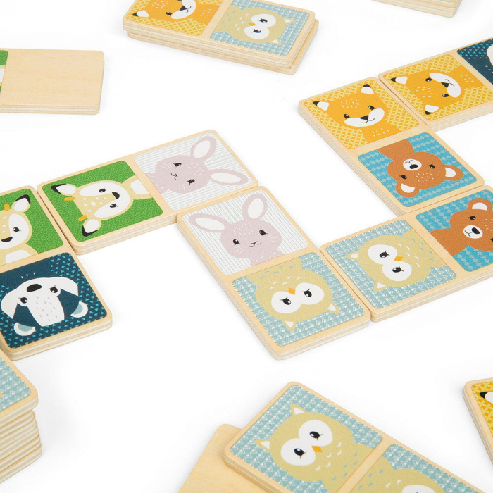 BIGJIGS Toys-Domino din lemn - Animalute din padure [6]