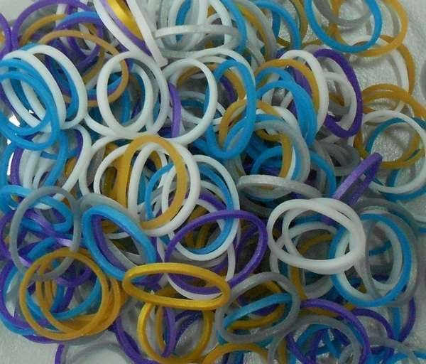 Rainbow Loom-Elastice Rainbow Loom - Metalic Mix2-300 buc [1]