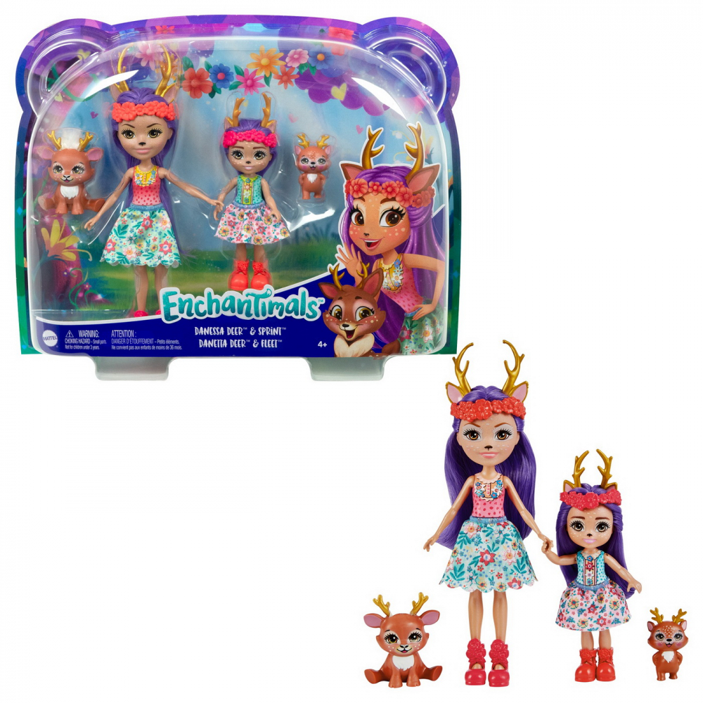 Enchantimals Set Papusi Surori Si Animalutele Lor Danessa Deer Si Sprint Si Danetta Deer Si Fleet [8]