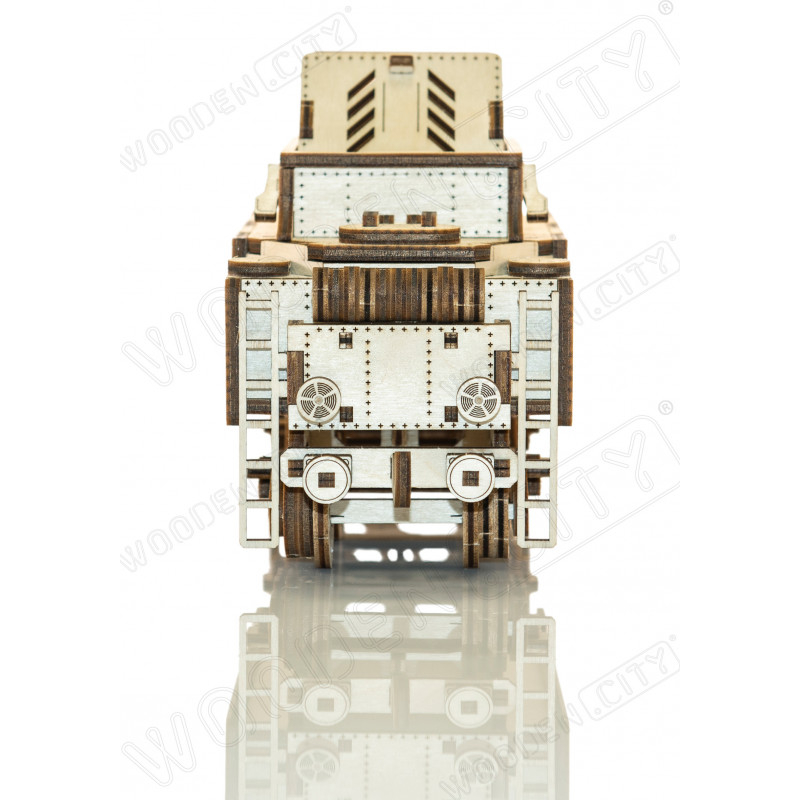 Expres cu vagon pe sine - puzzle mecanic 3D, Wooden.City [4]