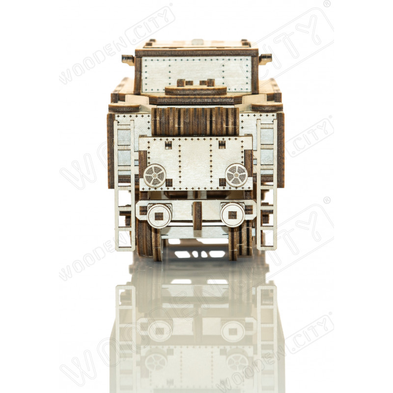 Expres cu vagon pe sine - puzzle mecanic 3D, Wooden.City [3]