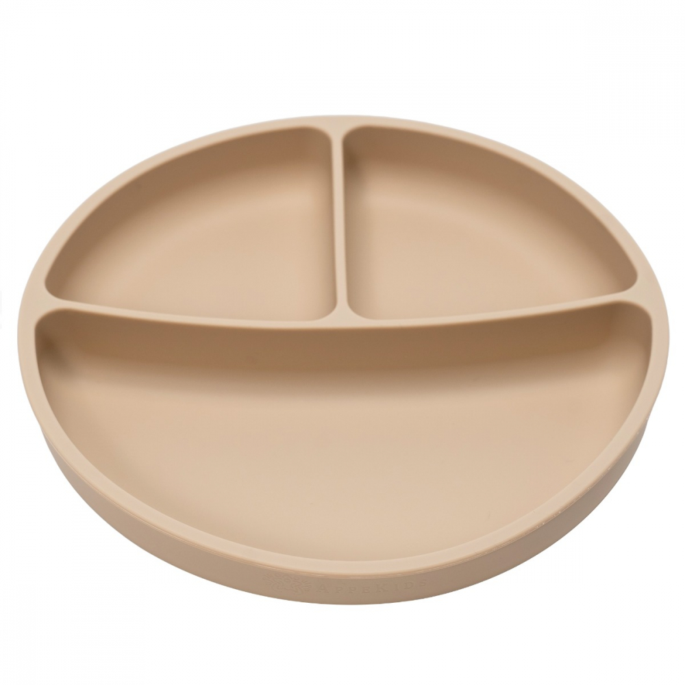 APPEKIDS-Farfurie compartimentata din silicon cu ventuza, AppeKids - Bubble Beige [5]