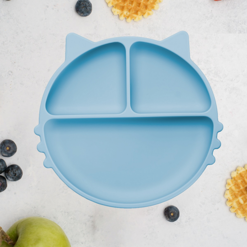 Farfurie compartimentata din silicon cu ventuza, AppeKids - Kitty - Aqua Blue [1]