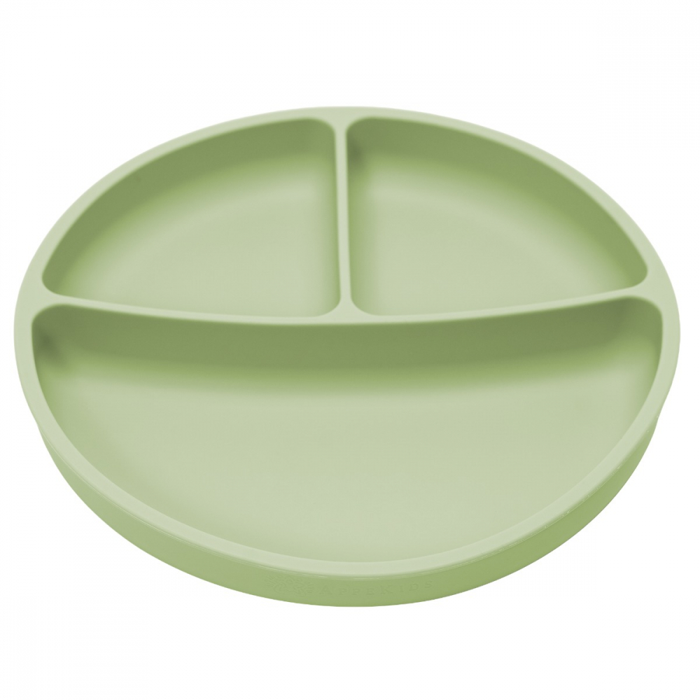 Farfurie compartimentata din silicon cu ventuza, AppeKids - Raw Green [5]
