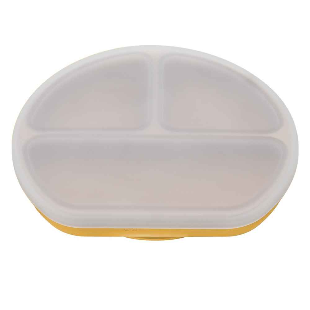 Farfurie compartimentata din silicon cu ventuza si capac, AppeKids - Honey [5]