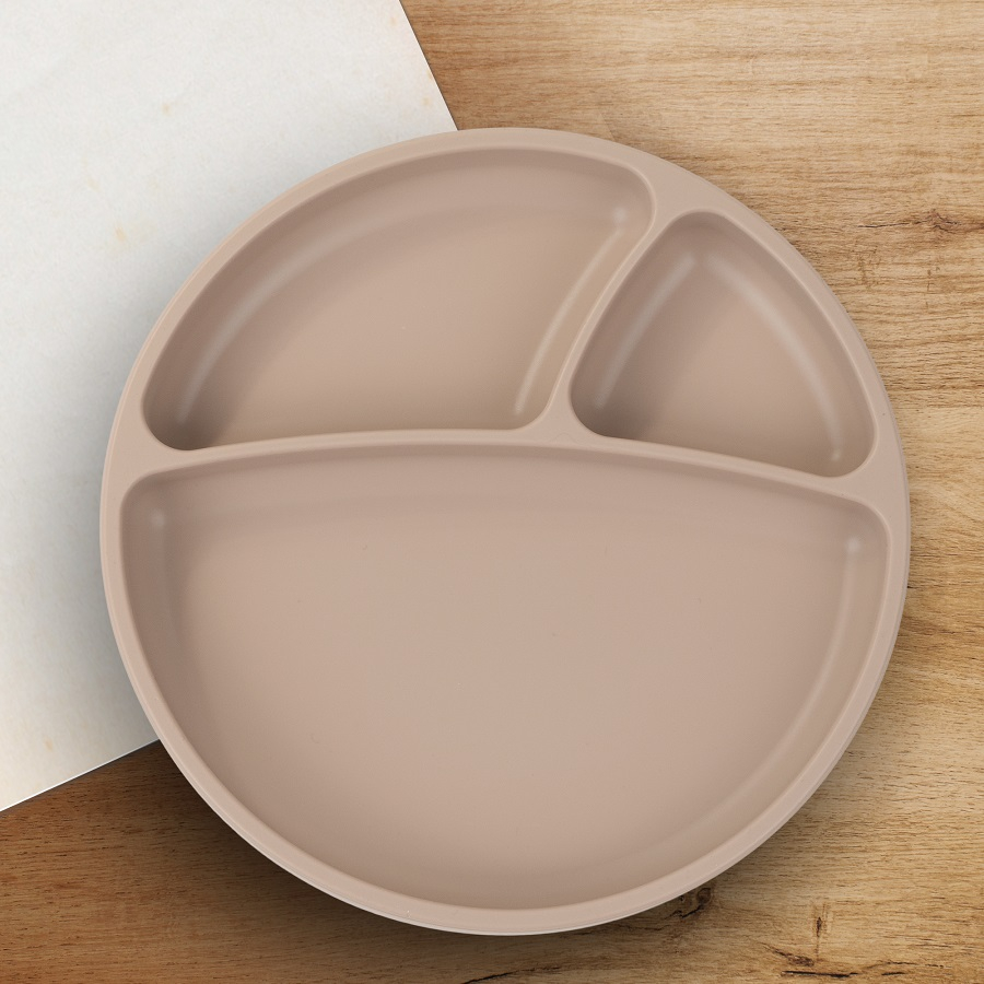 Farfurie compartimentata Minikoioi, 100% Premium Silicone – Bubble Beige [2]