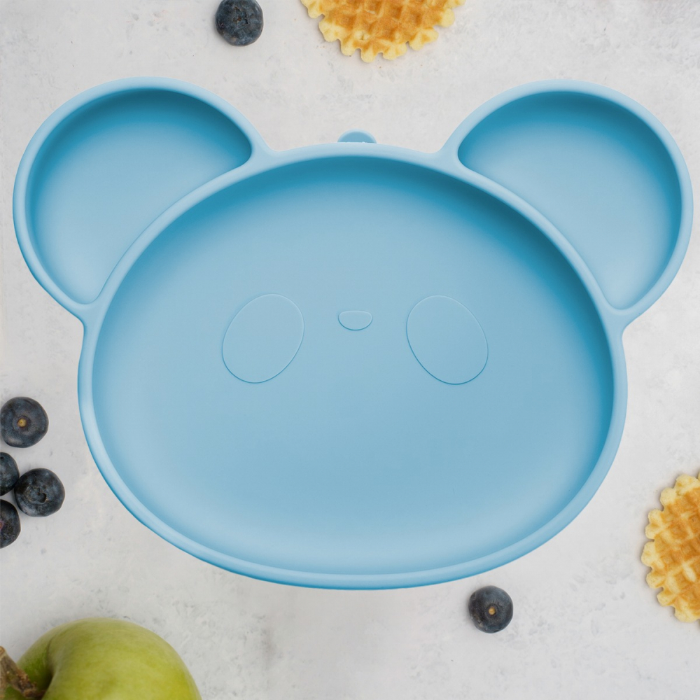 Farfurie din silicon cu ventuza, AppeKids, Panda - Aqua Blue [1]