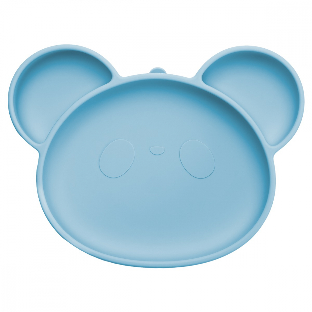 Farfurie din silicon cu ventuza, AppeKids, Panda - Aqua Blue [5]