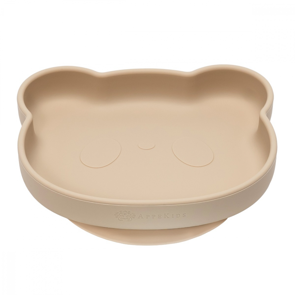 Farfurie din silicon cu ventuza, AppeKids, The Little Bear - Bubble Beige [6]