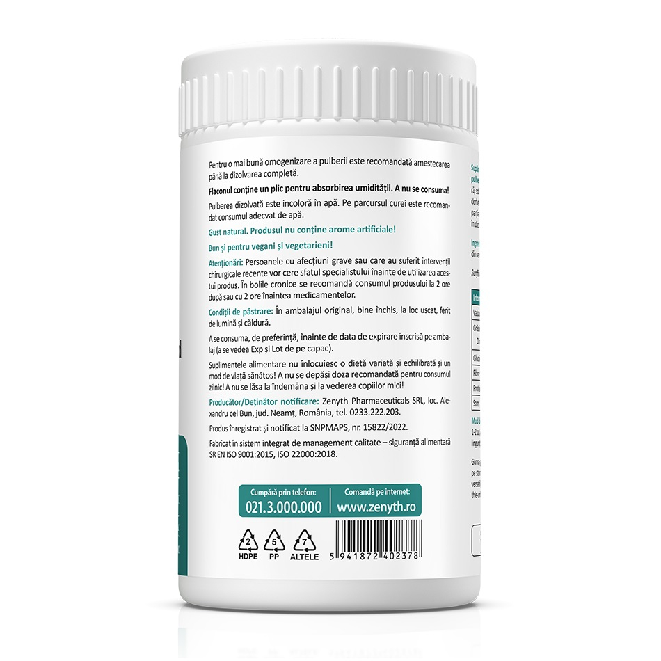 Zenyth-Fibre alimentare prebiotice PHGG, 150 g, Zenyth [2]