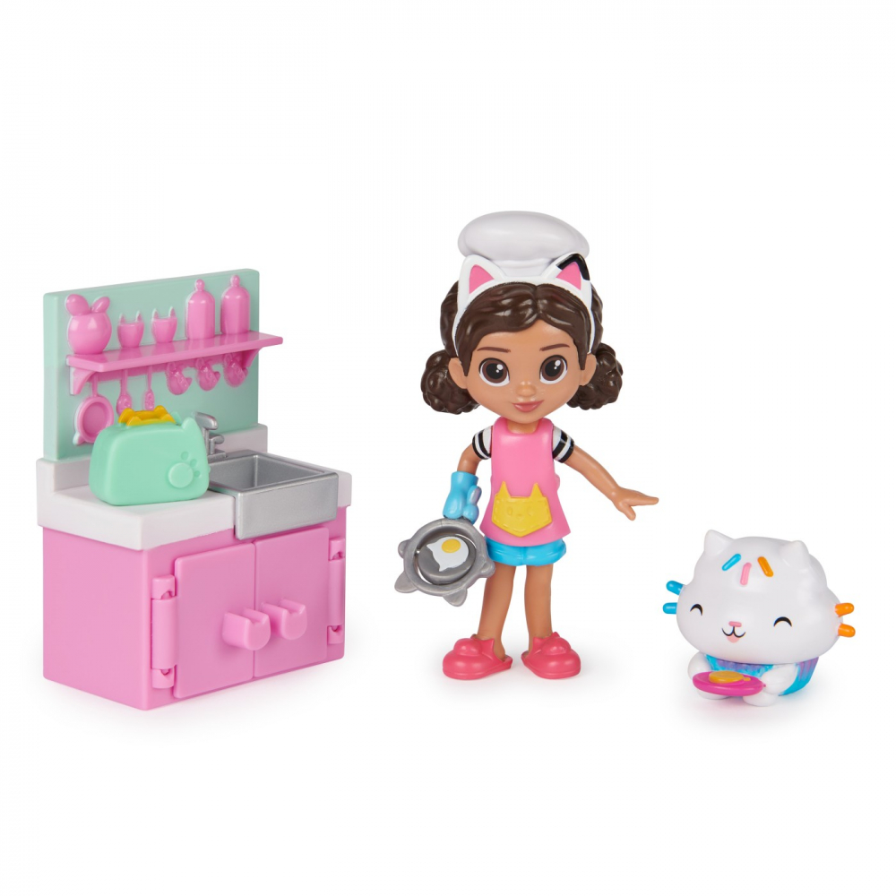 Gabbys Dollhouse Set Papusa 9.7Cm Cu Pisicuta Bucataria Lui Gabby [4]