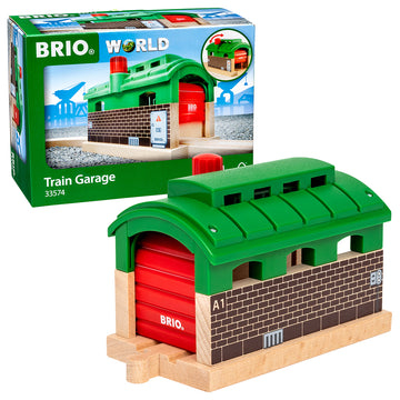 BRIO-Garaj pentru trenuletele, cu usi mobile actionate cu buton BRIO, 3+ ani [1]