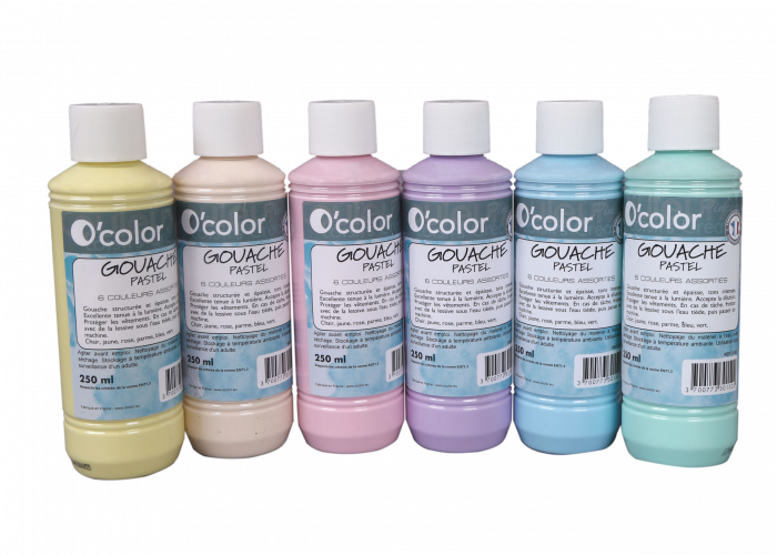OColor-Guasa lavabila 6 x 250 ml, culori pastel [1]